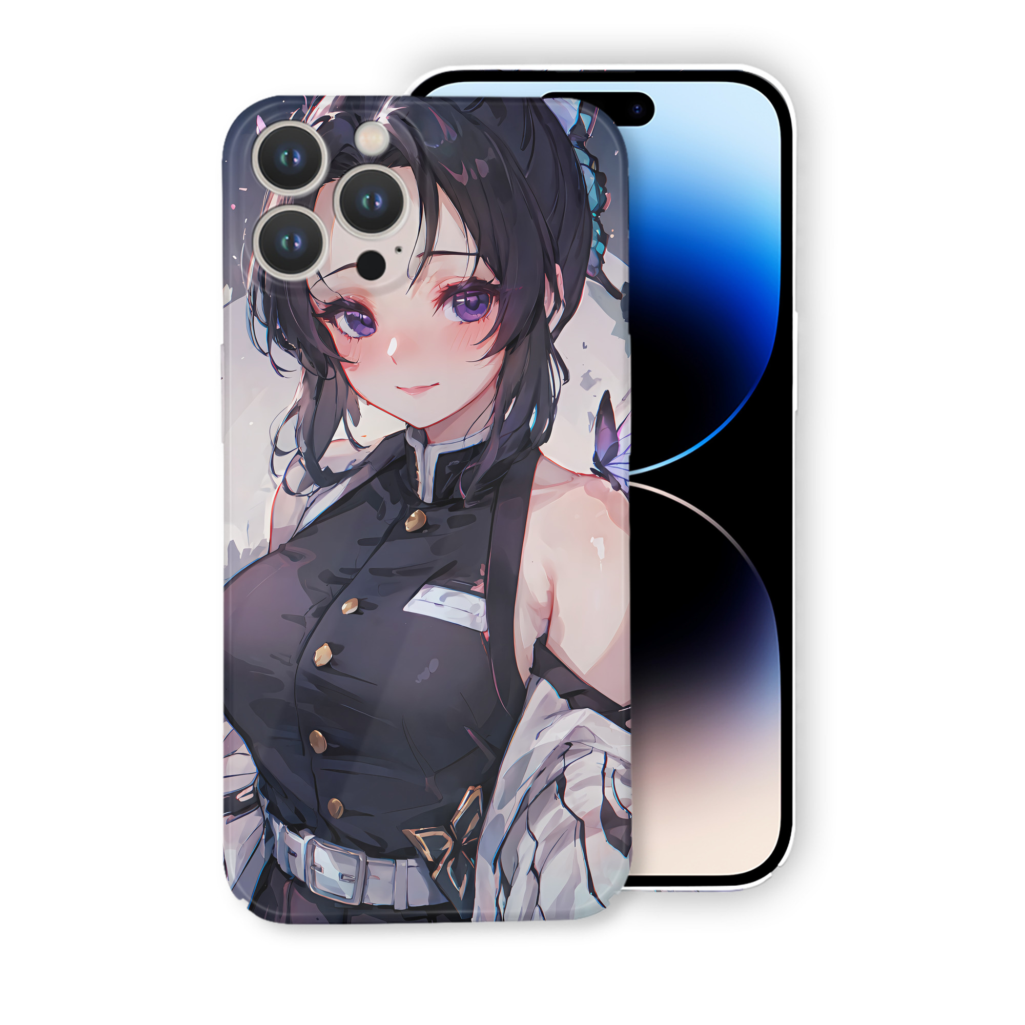 （画像用） 鬼滅の刃（きめつのやいば）蟲柱-胡蝶 しのぶ／こちょう しのぶ Kochou Shinobu 【iPhone 14シリーズ対応】ハードケース